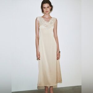 Cream Cowl Neck Sleeveless Maxi Dress